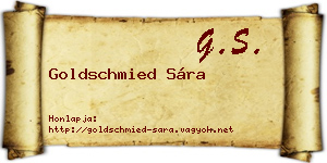 Goldschmied Sára névjegykártya